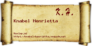 Knabel Henrietta névjegykártya