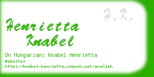 henrietta knabel business card